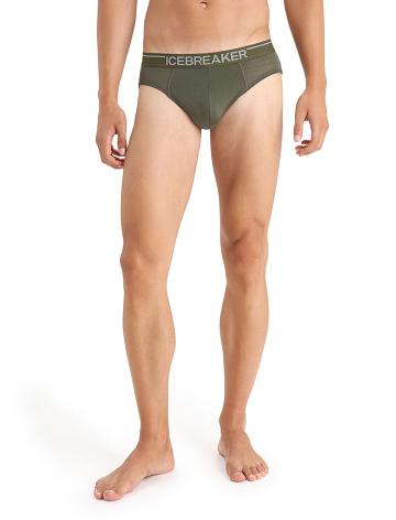 Loden Men's Icebreaker Merino Anatomica Briefs Underwear | USA 1297LISH